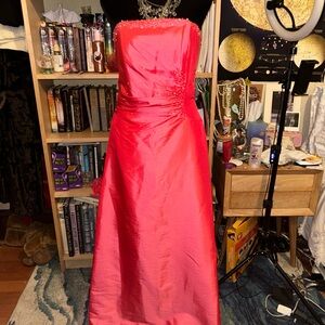 Mori Lee Strapless Red Prom Dress
